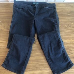 Ralph Lauren Black Denim w/Faux Leather Accent